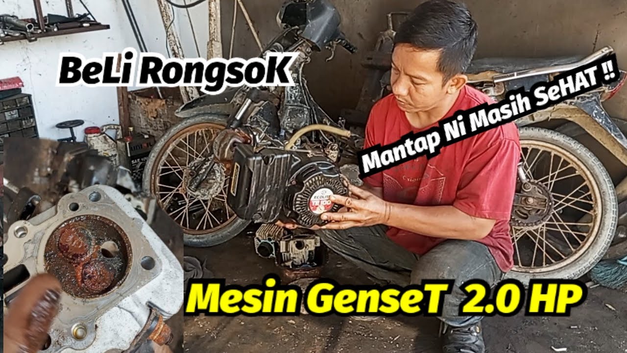 Servis Mesin Genset 2.0 HP MACET !! Dari Rongsokan 