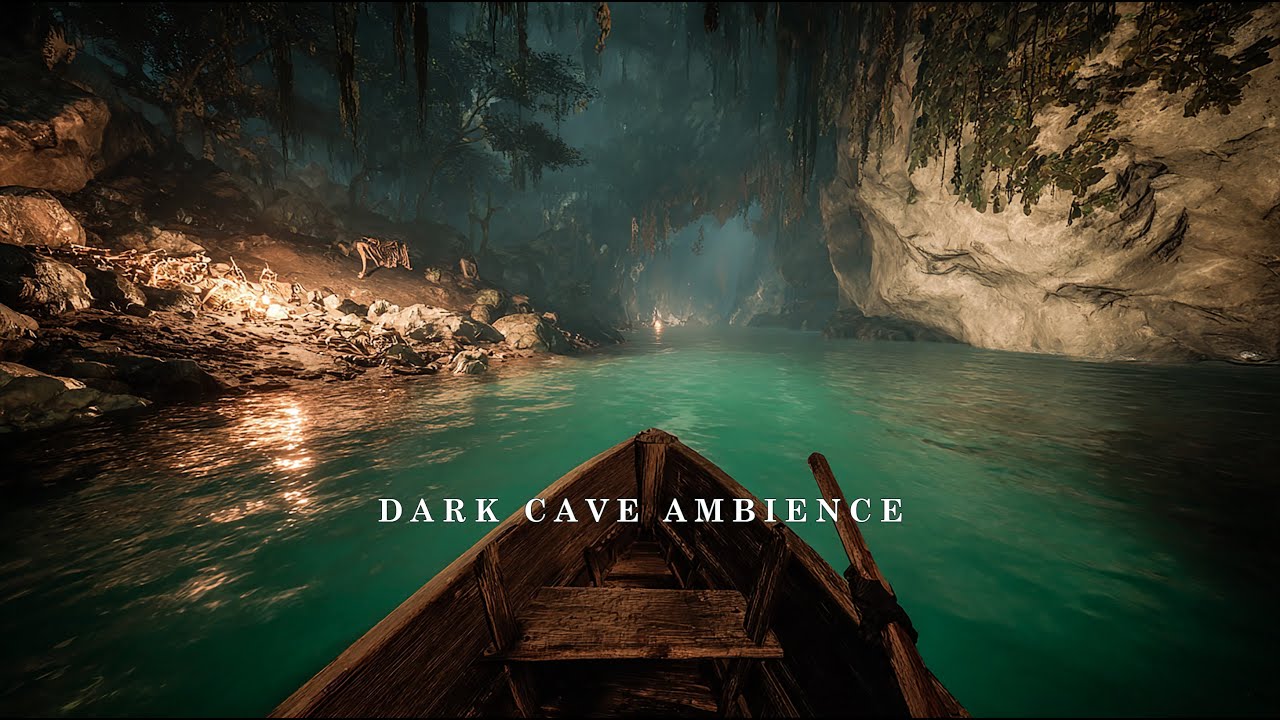 Dark Cave Ambience | Underground River Sounds for Immersion