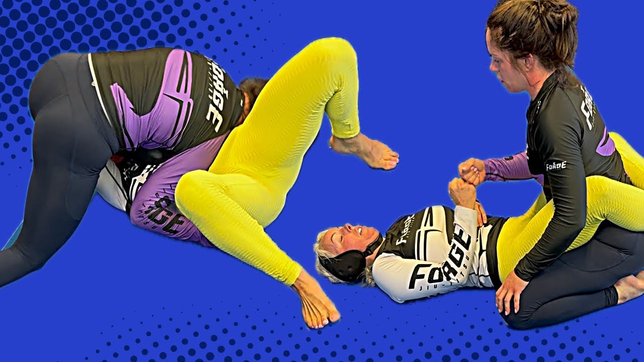 Closed guard round. White belt vs purple belt.