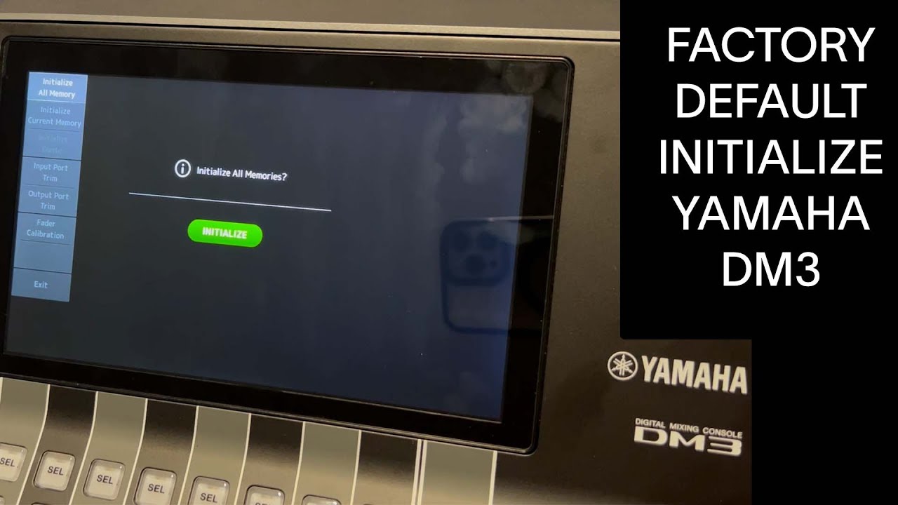 YAMAHA DM3 FACTORY DEFAULT / INITIALIZE