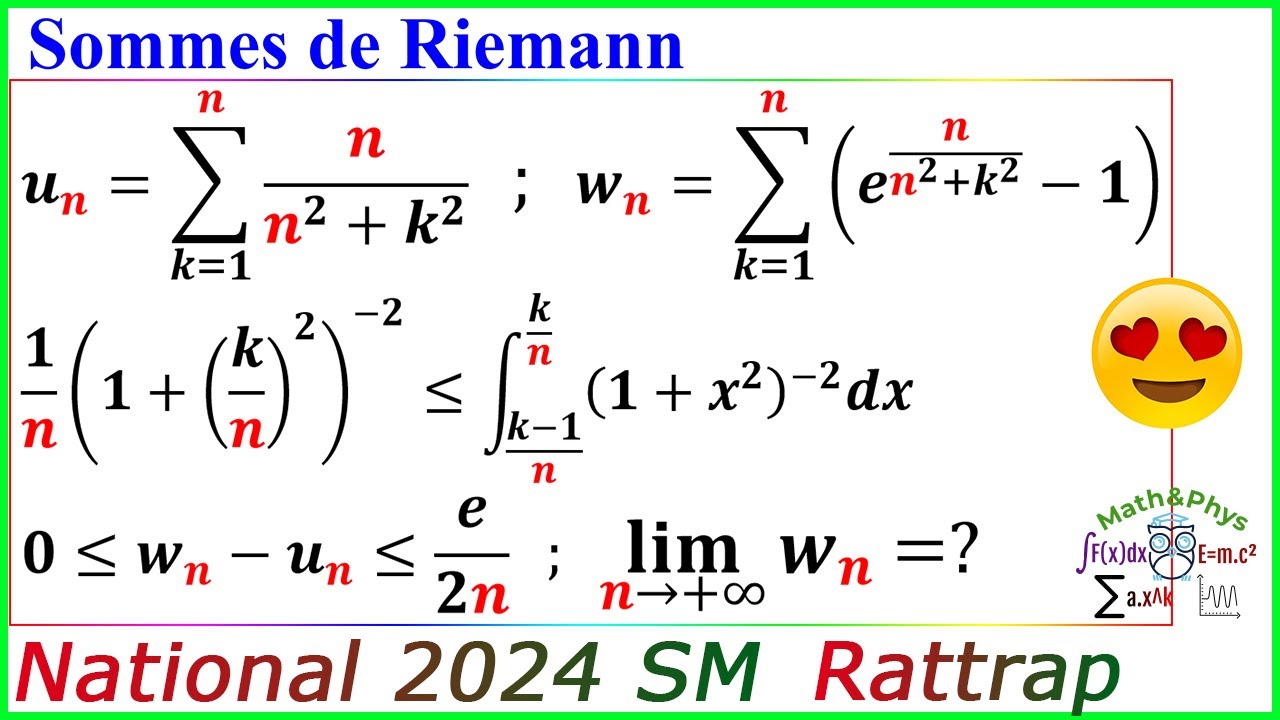 Calcul Intégrale - Somme de Riemann - Examen National 2024 SM Rattrapage
