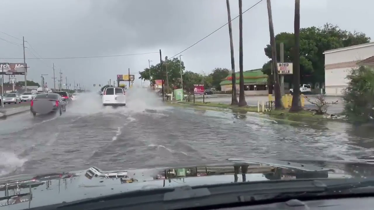 Road Gets Flooded After Torrential Rainfall - 1208870