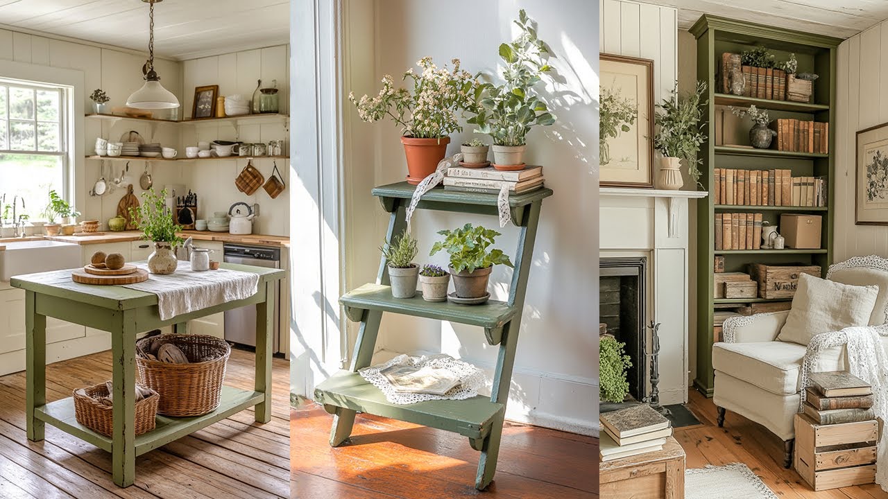 Olive & Cream Farmhouse DIYs PART 2: Cozy Vintage Decor with Repurposed Charm