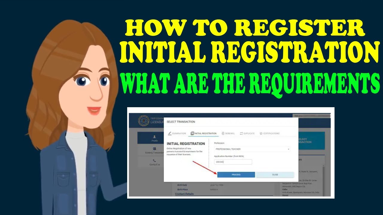 STEP TO REGISTER FOR INITIAL REGISTRATION | REQUIREMENTS FOR INITIAL REGISTRATION
