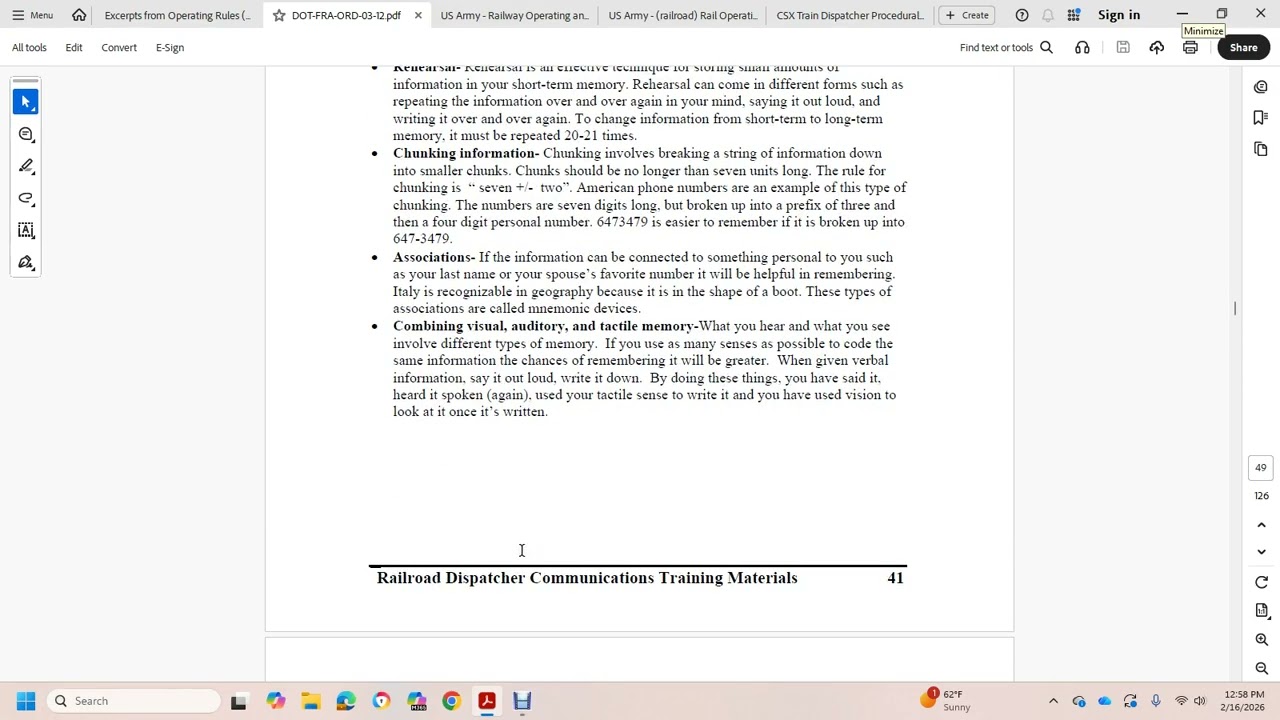 USDOT FRA RAILROAD DISPATCH COMMUNCIATION TRAINING PART 7