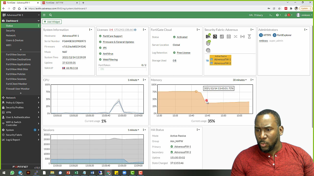 Fortigate version 7.0.0-2(3) conserve mode WAD