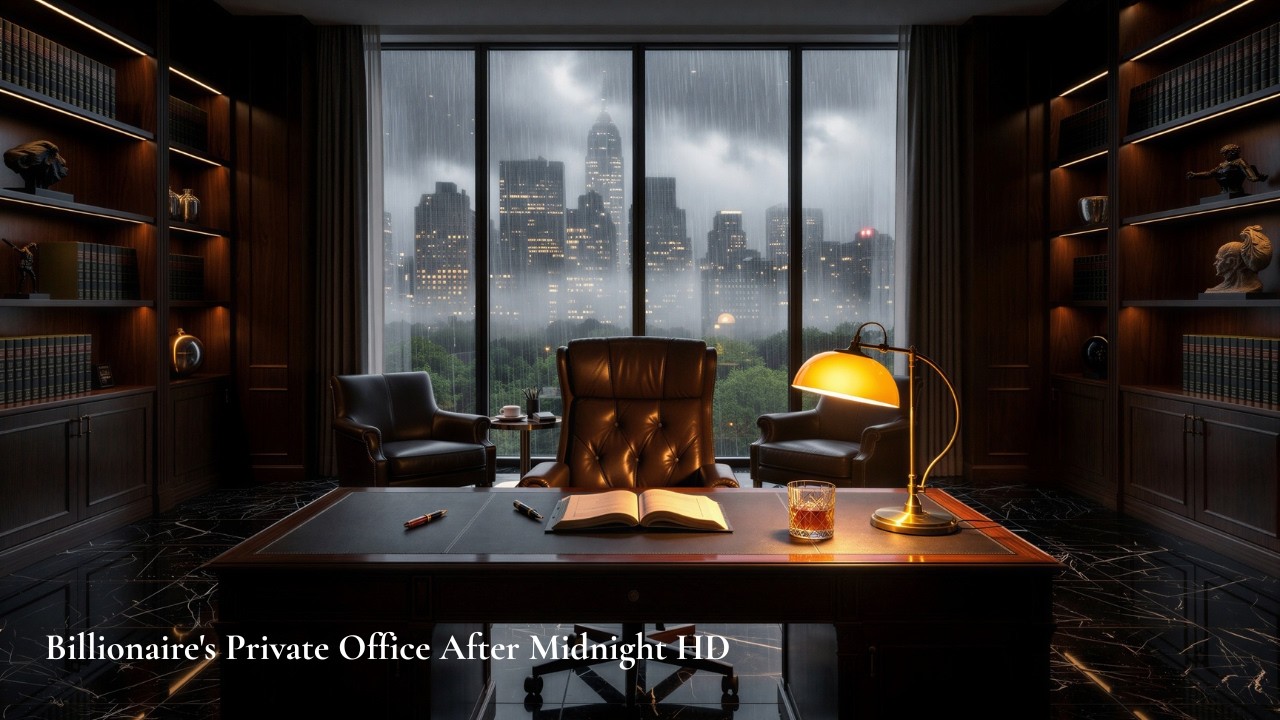 Billionaire's Private Office After Midnight 🥃🌧️