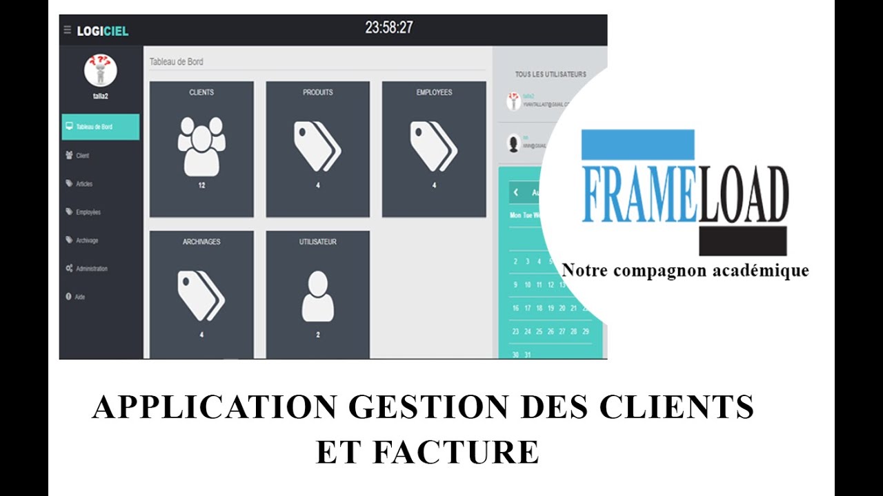 Application de la gestion des clients et facture