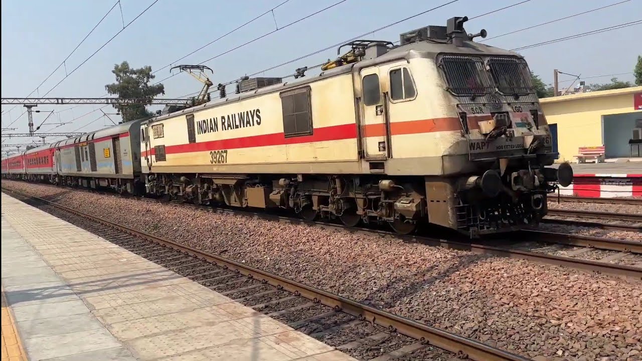 64904 GZB To Mathura JN Train JOURNEY For EMU & 12424 Dibrugarh Rajdhani Exp Crossing Indian Railway