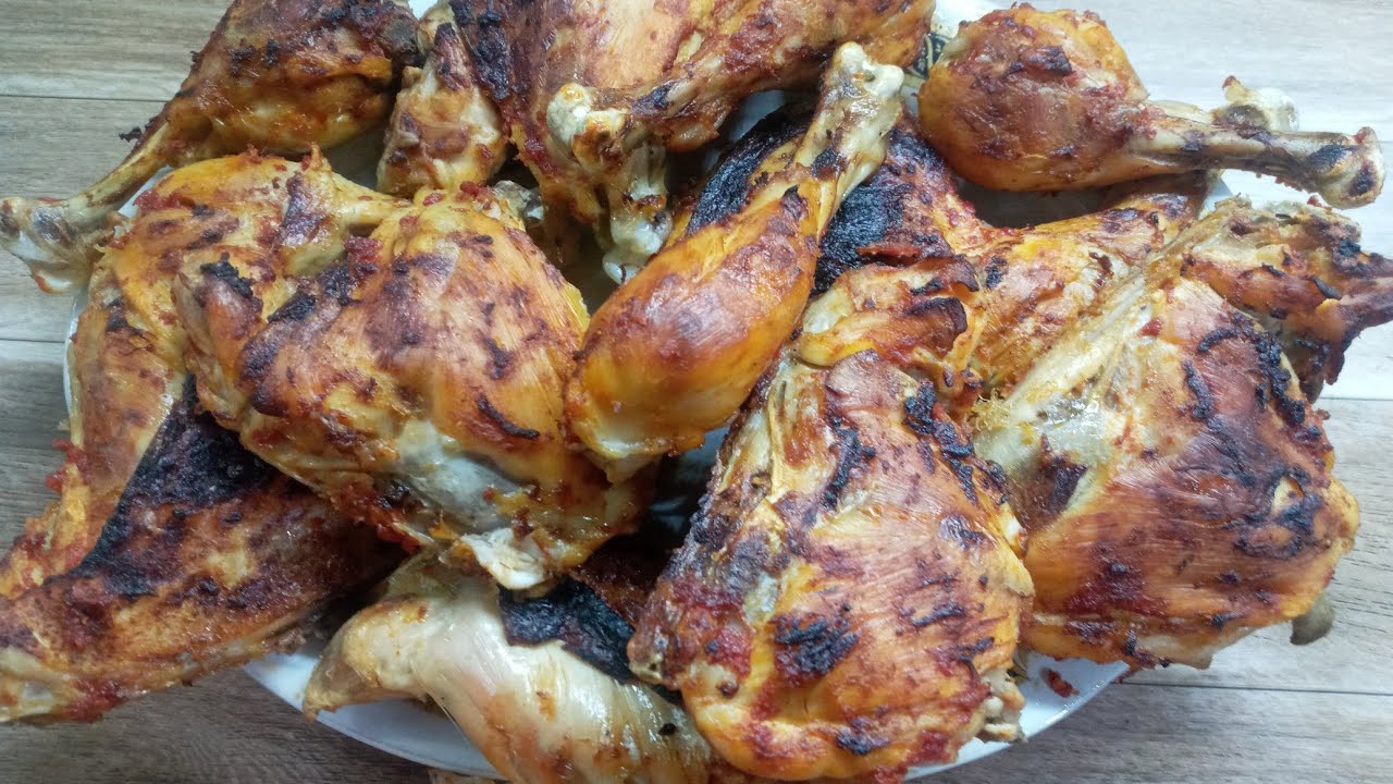 تحمير الفراخ المسلوقة فى الفرن 🍗🍗🍗بتتبيلة تحفة تديكى طعم للفراخ لذيذ 😋@