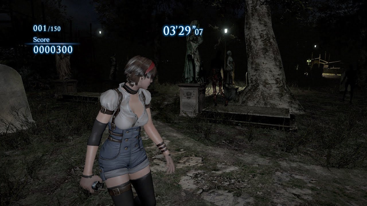 Resident Evil 6 mercenaries mod map ( Cemetery ) - solo 150 c full - Sherry EX