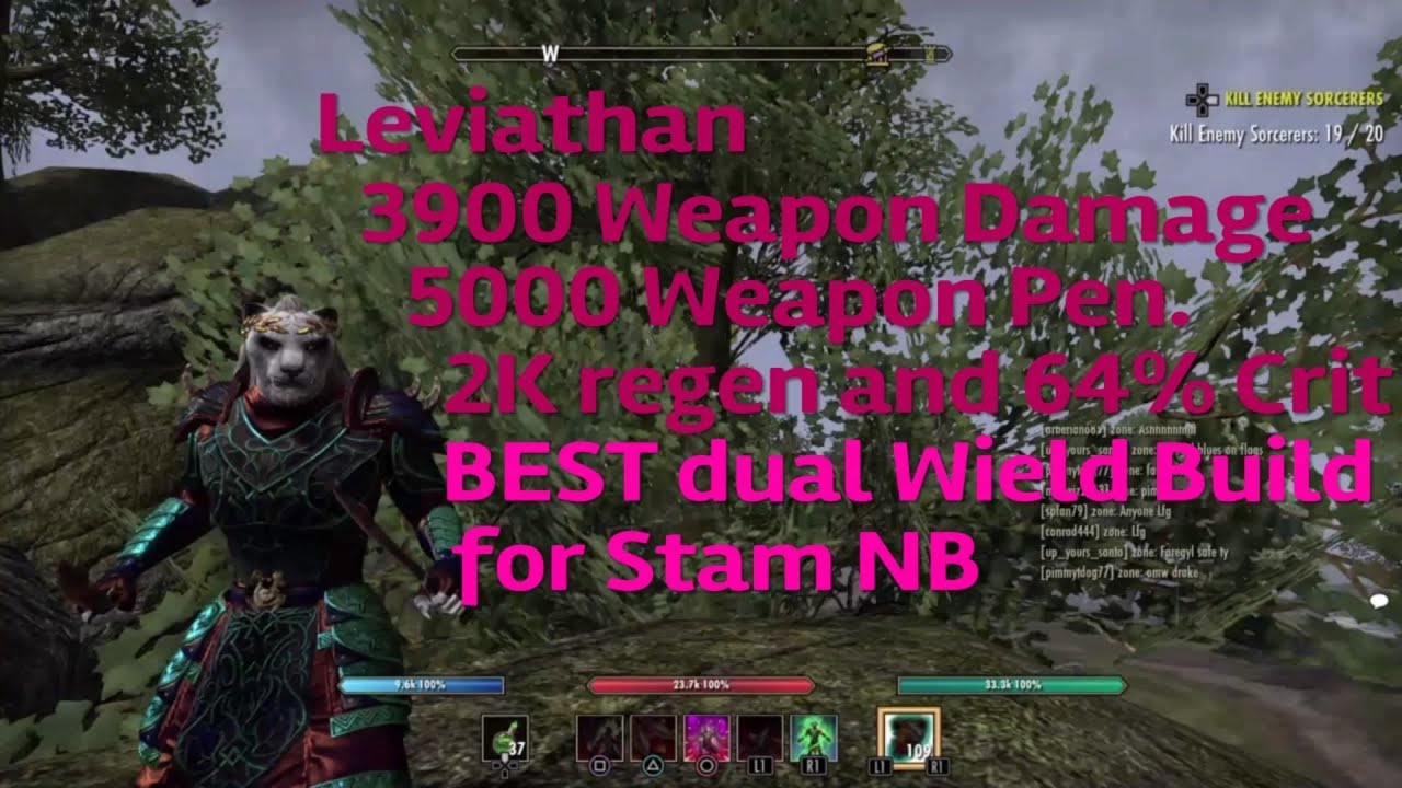ESO: Leviathan - DUAL WIELD Stamina Nightblade PvP Build for Horns of the Reach.