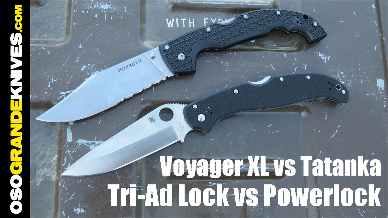 Cold Steel Tri Ad Lock против Spyderco Powerlock (какой нож прочнее)