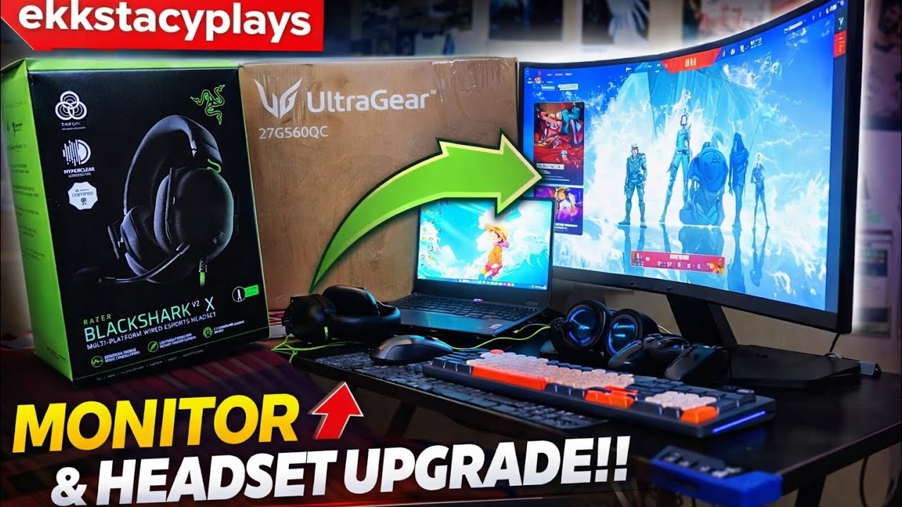 My Setup Just Leveled Up 🔥 Monitor + Headset Upgrade!