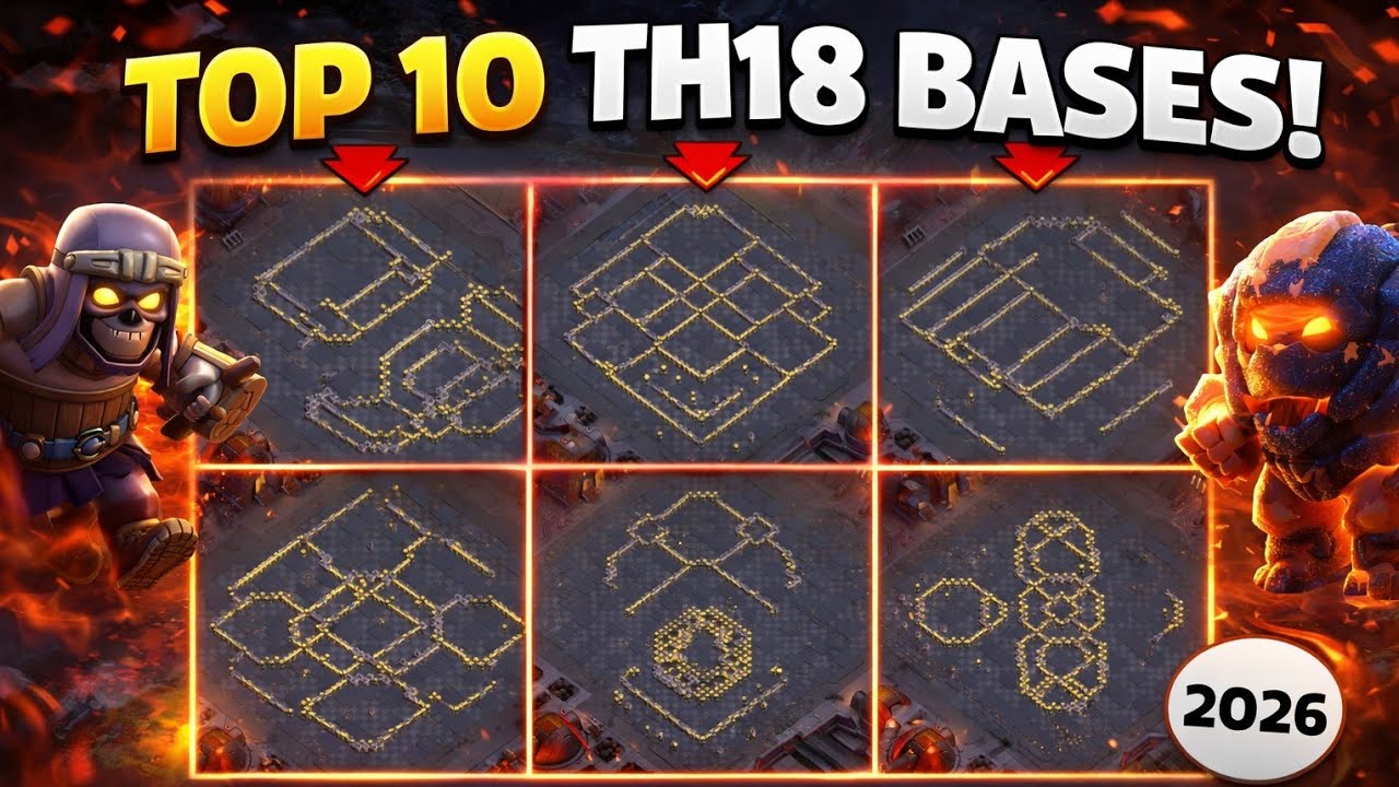 Top 10 TH18 Anti-Meta CWL Bases | Anti Thrower & Anti meteor golem | New Th18 legend base | war base