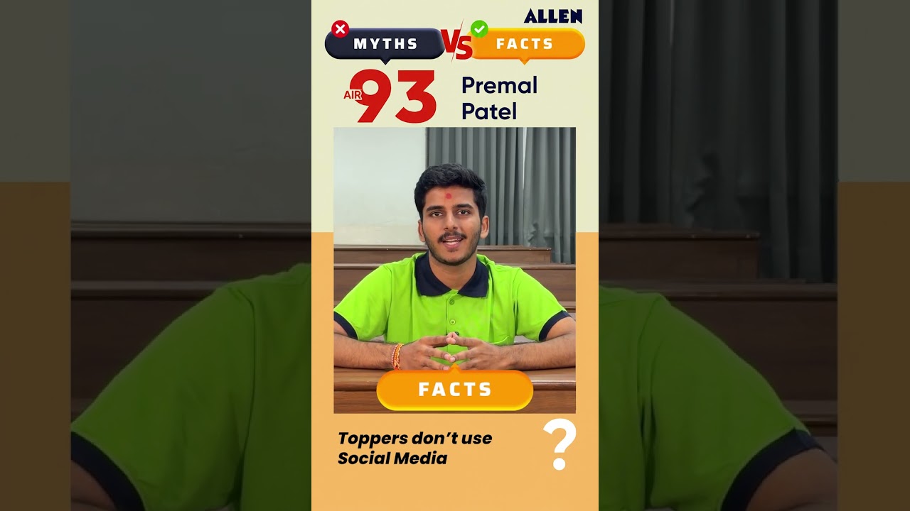 NEET Preparation Myths Busted! 🚨 AIR 93 Premal Patel Speaks #shorts