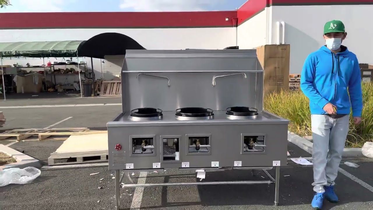 Commercial 3 Ring Chinese Wok Range - Natural Gas lp propane  Chamber Jet  Ring Burner  NSF Approved