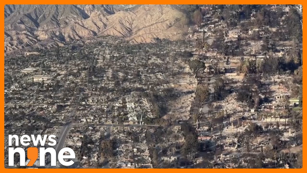 Aerial View of Damage in California's Altadena as Eaton Fire Mostly Contained | News9