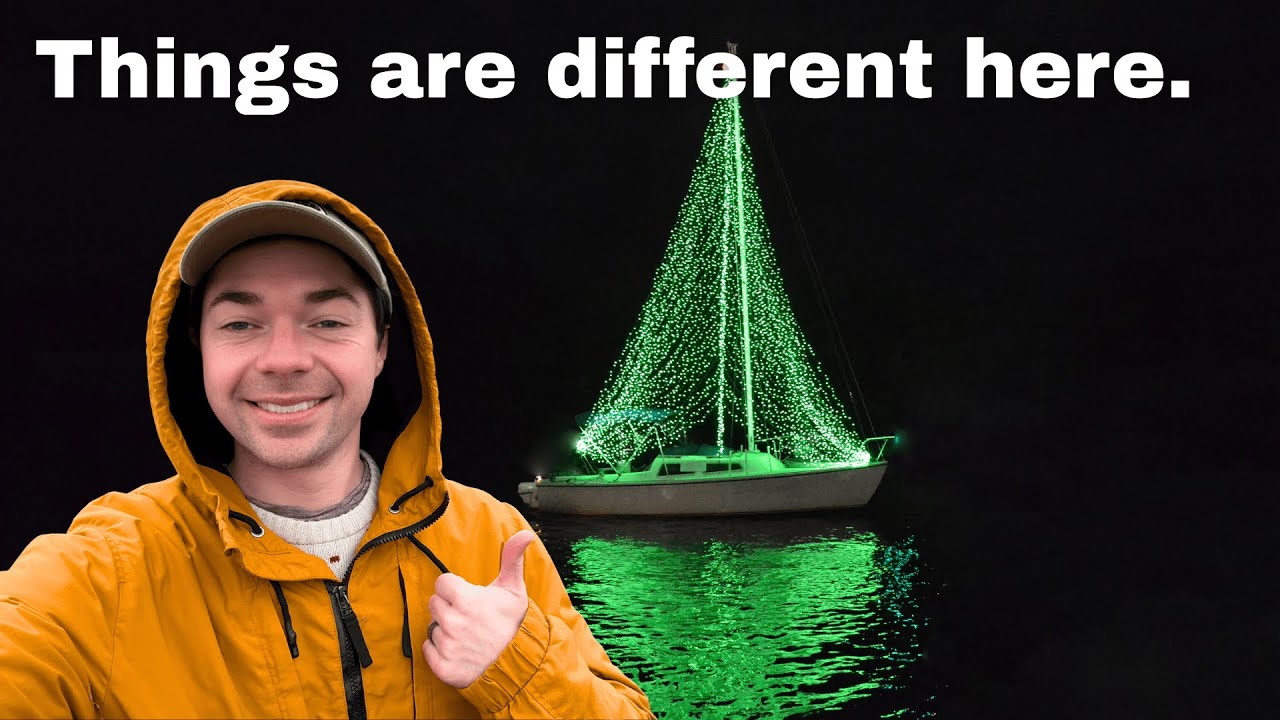 We went to a holiday boat parade (at night)