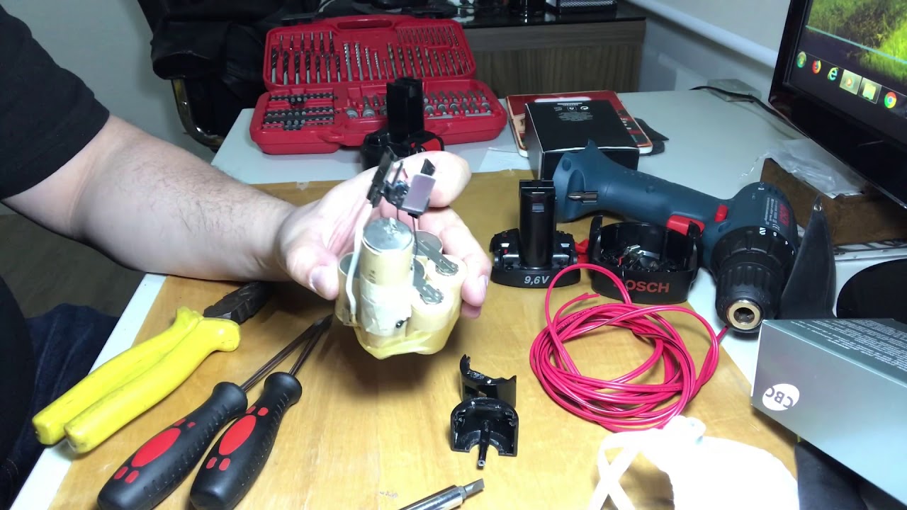 Parafusadeira 9,6 V, Adaptada para Fonte externa 12V, 5A, 65W