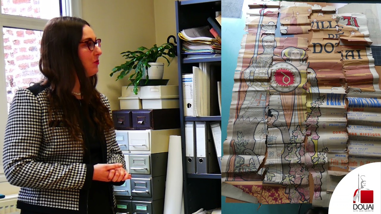 JEMA - Restauration d'une affiche de Gayant aux archives municipales de Douai