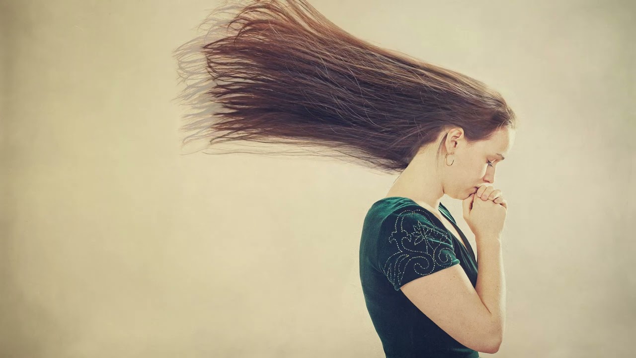 Woman With Floating Hair In Christian Prayer Of Praise And Worship For Jesus 4K Christian Background