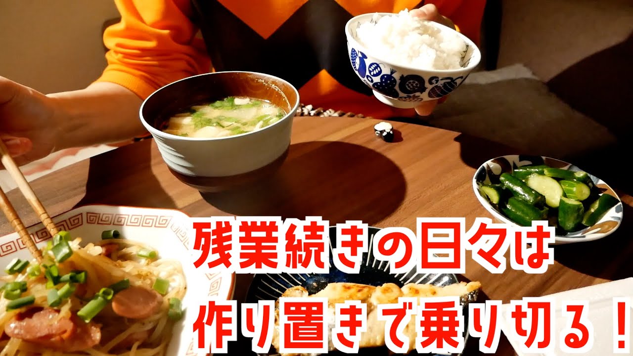 【作り置き】一人暮らしのリアルな平日晩ごはん/残業続きの日々は作り置きで乗り切る！！/一人暮らし自炊記録