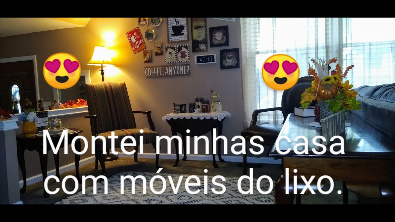 Montei minha casa com moveis do lixo  Tour dos achadinhos no lixo