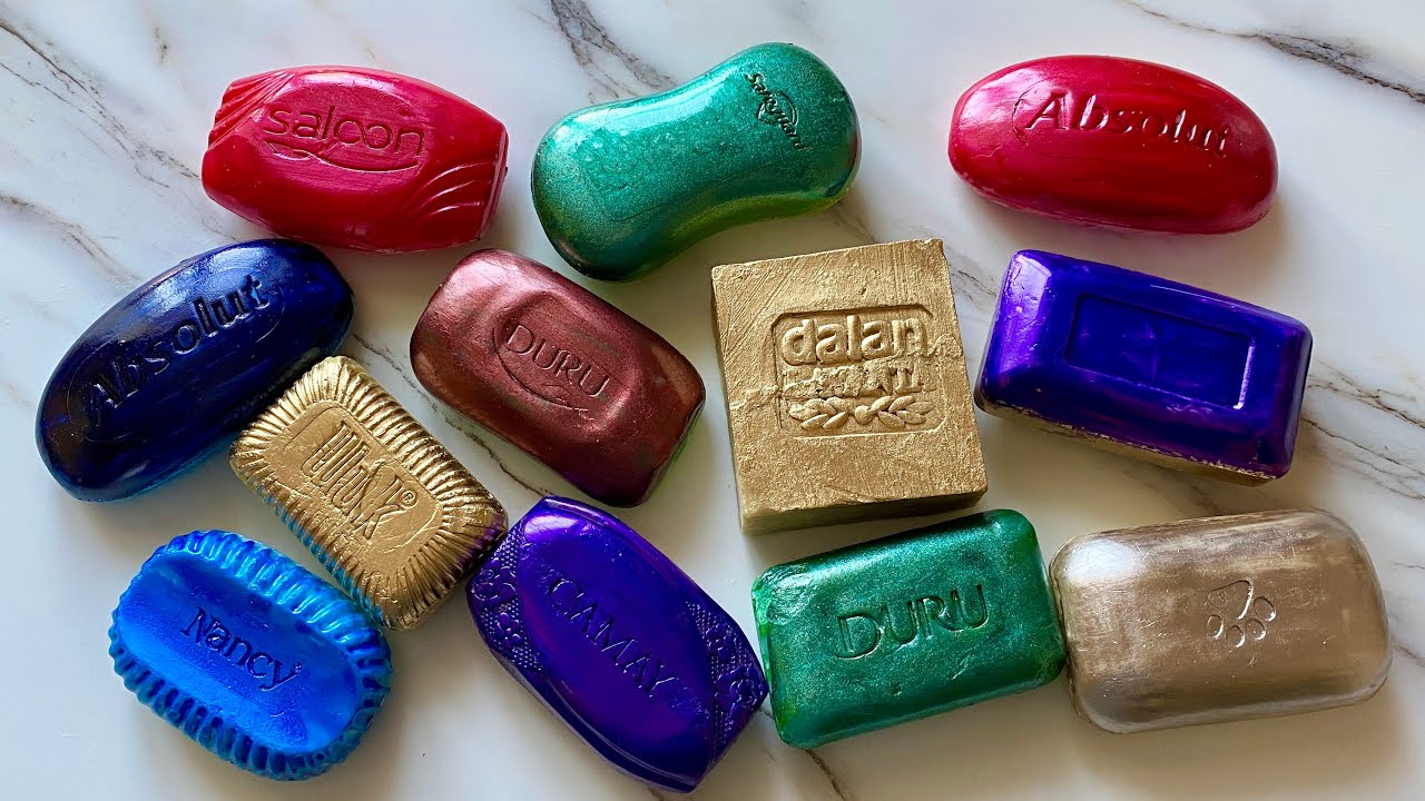 ASMR SOAP| Cutting colored soaр | Soap Carving| Резка крашенного мыла