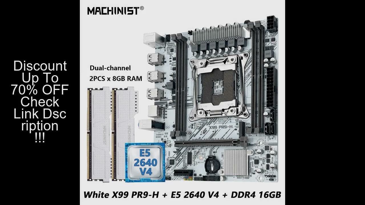 MACHINIST White X99 Motherboard kit set Optiona Xeon E5 2640 V4 LGA 2011-3 CPU DDR4 2*8G=16GB RAM NV