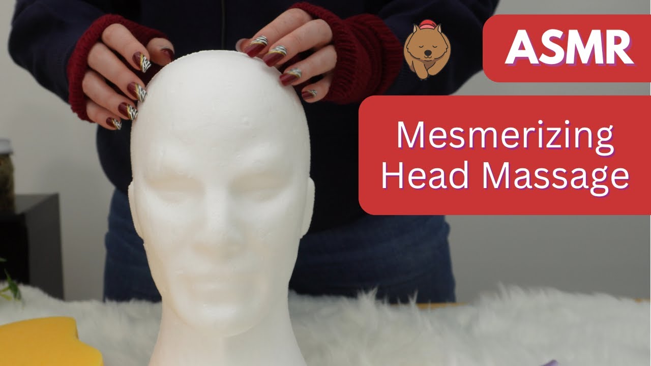 ASMR Styrofoam Head Scratching, Tapping & Rubbing - Polystyrene Mannequin Head