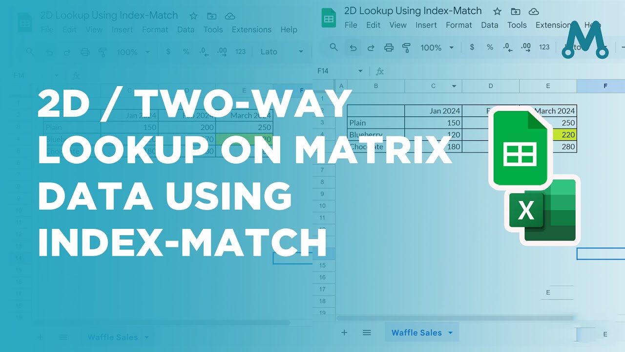 2D Lookup on Matrix Data Using INDEX-MATCH in Google Sheets/MS Excel