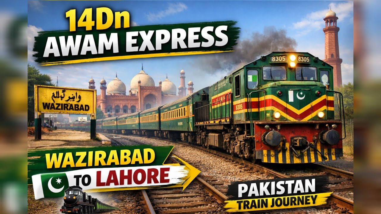 🚆 14Dn Awam Express Full Journey | Wazirabad To Lahore Jn | Pakistan Railways