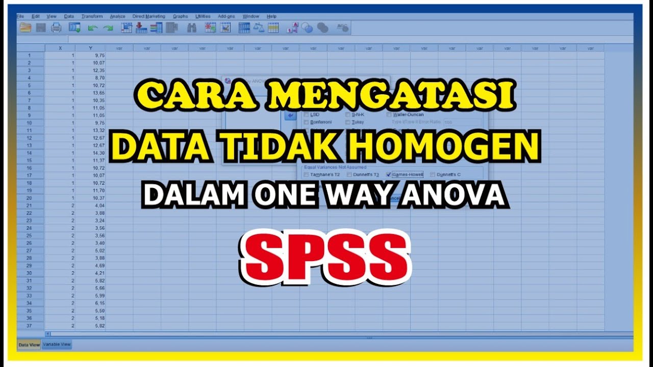Cara Mengatasi Data Tidak Homogen dengan SPSS - Uji One Way Anova SPSS