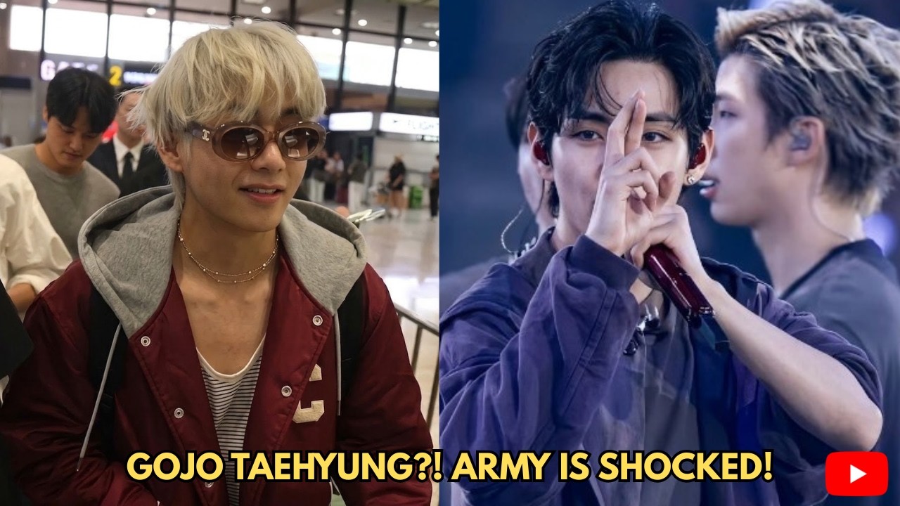 🔥 BTS Taehyung's New Silver Hair Makes Him Look Like Gojo Satoru!