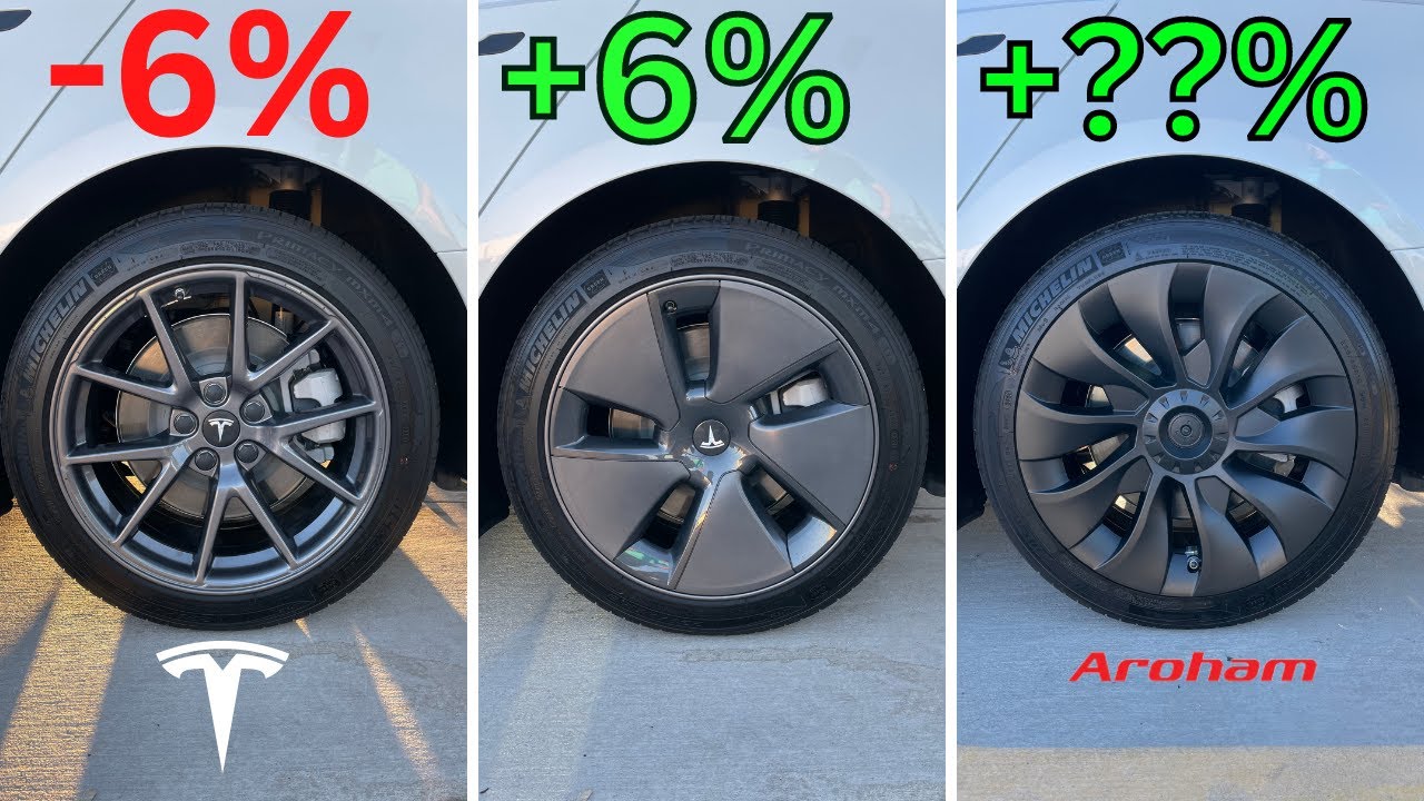 Тестирование лучших колпаков на колеса Tesla Model 3