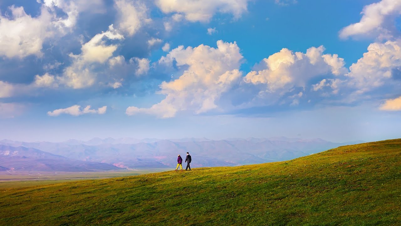 Chinese Landscape Scenery.  South Foot of Qilian Mountains, E'bao Town, Qinghai, China