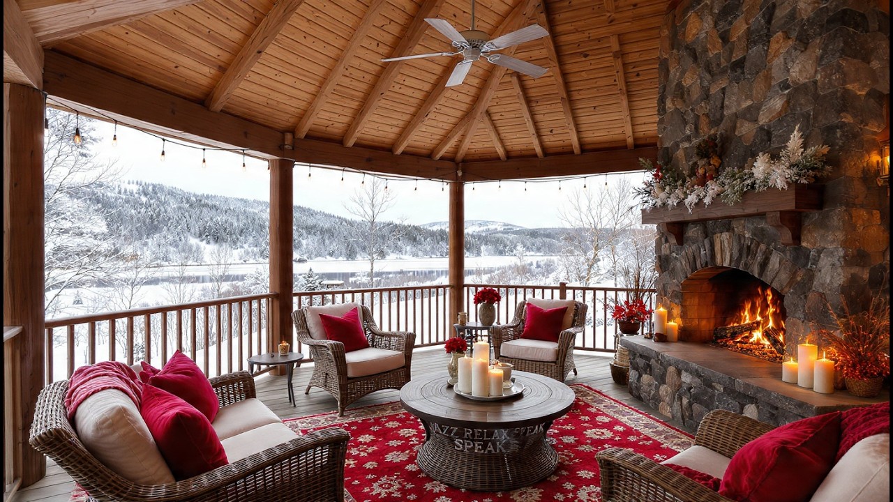 Cozy Jazz Fireplace Ambience ❄️ Smooth Winter Jazz Music for Work & Relax