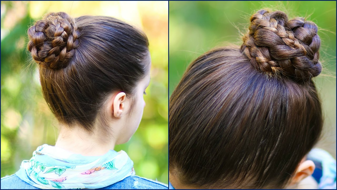 Quick & Easy BRAIDED BUN for School! ★ 2 minute hairstyle ★ Step by Step Tutorial