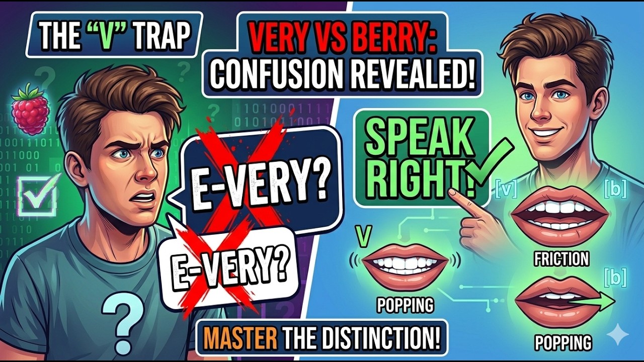 Berry vs Very:  Why Spanish speakers find challenging pronouncing correctly V or B.