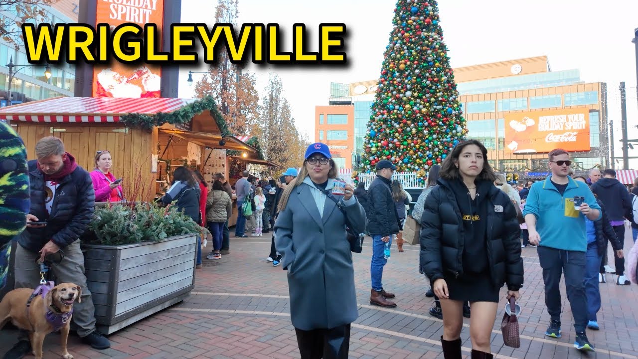Chicago Walk ✨ Wrigleyville Christmas Market On Sunday | November 23, 2025 | 4k Video