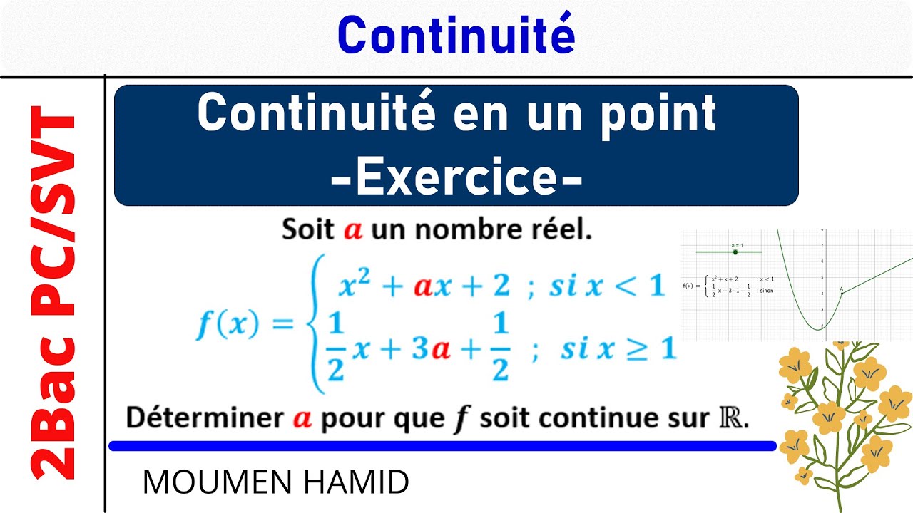 Continuité en un point||Exercice corrigé||2PC/SVT