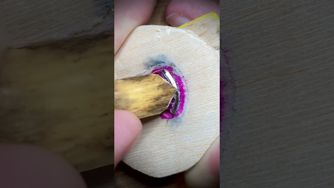 Hand polishing of edges with gentian wood. Final shine.