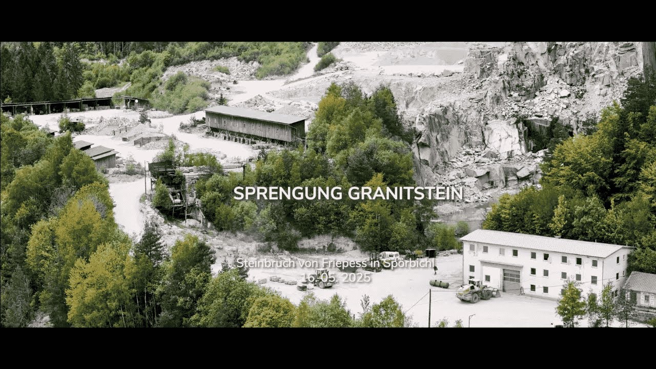 Sprengung im Granitsteinbruch | Stone Lounge vor Ort in Windhaag
