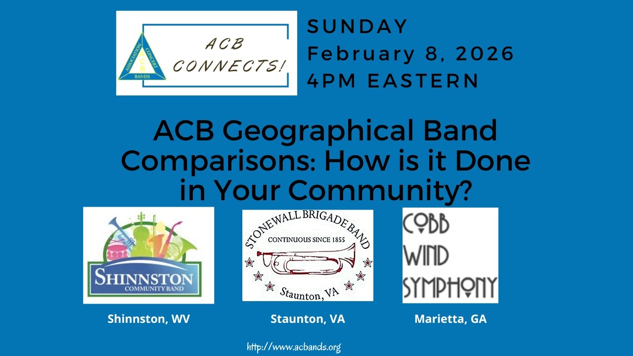 ACB Connects! 2026-1: “ACB Geographical Band Comparisons: How Is It Done in Your Community?