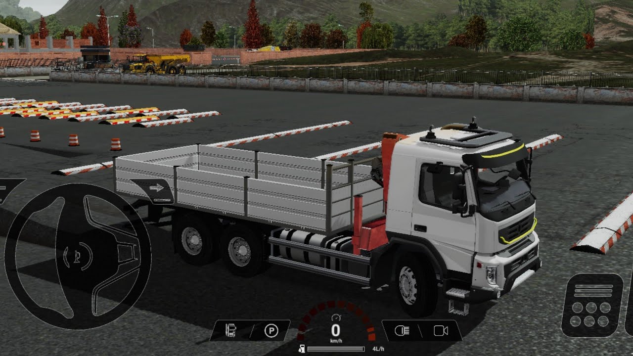 Flatbed crane truck driving game|Truck testing trail game simulator