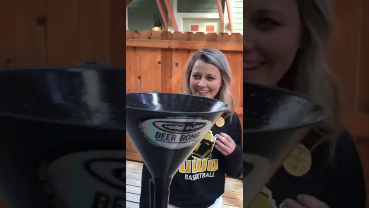 INSANE Wine Chug | BEER BONG |  Hot Girl CHUGS wine |