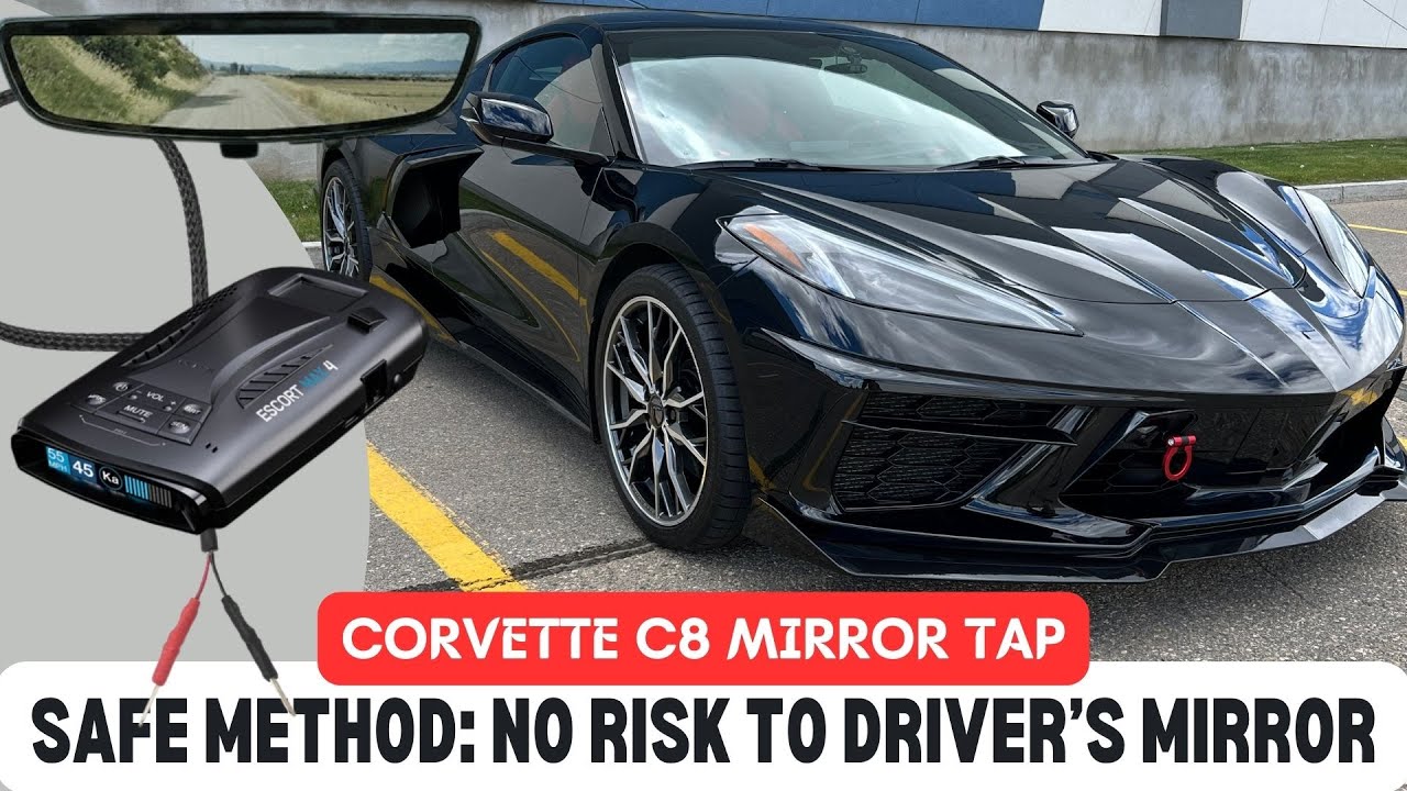 Установка радар-детектора на C8 Corvette — безопасный метод постукивания по зеркалу!