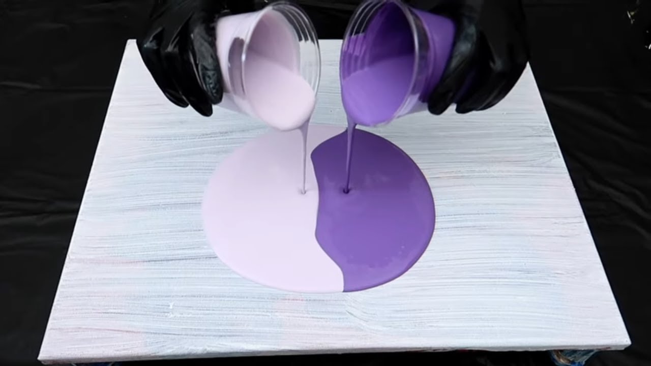 Acrylic Pour Painting| Negative Space Painting with a Swipe | Puddle Pour| Fluid Art | Abstract Art