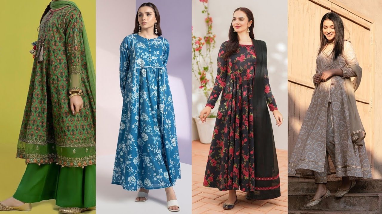 New stylish printed lawn long frock design 2026 | long frock design for girls 